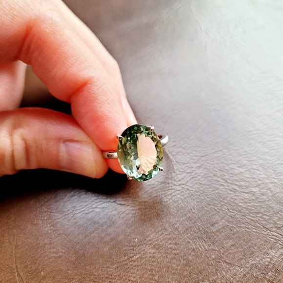 Stunning Natural Afghan Aquamarine Ring 3.65 CT, 18KT white gold, Blue-Green - Picture 4 of 10